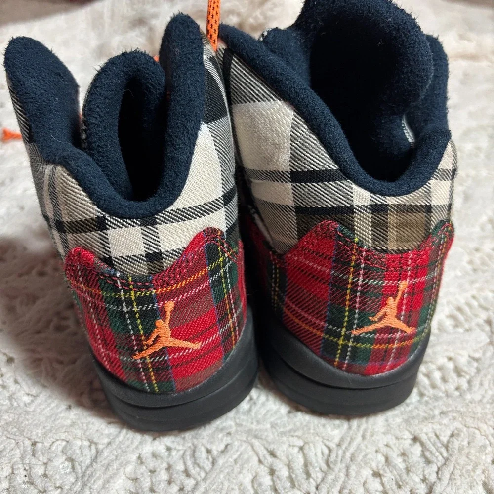 Air Jordan Textile Sneakers‎ Multi-Color Tartan Plaid Patchwork US Size 1Y